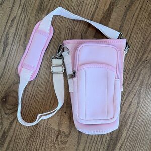 Pink Crossbody Phone and Drink Bag